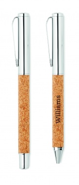 Logotrade reklaminiai produktai nuotrauka: Metalinis tušinukų rinkinys kamštinėje dėžutėje